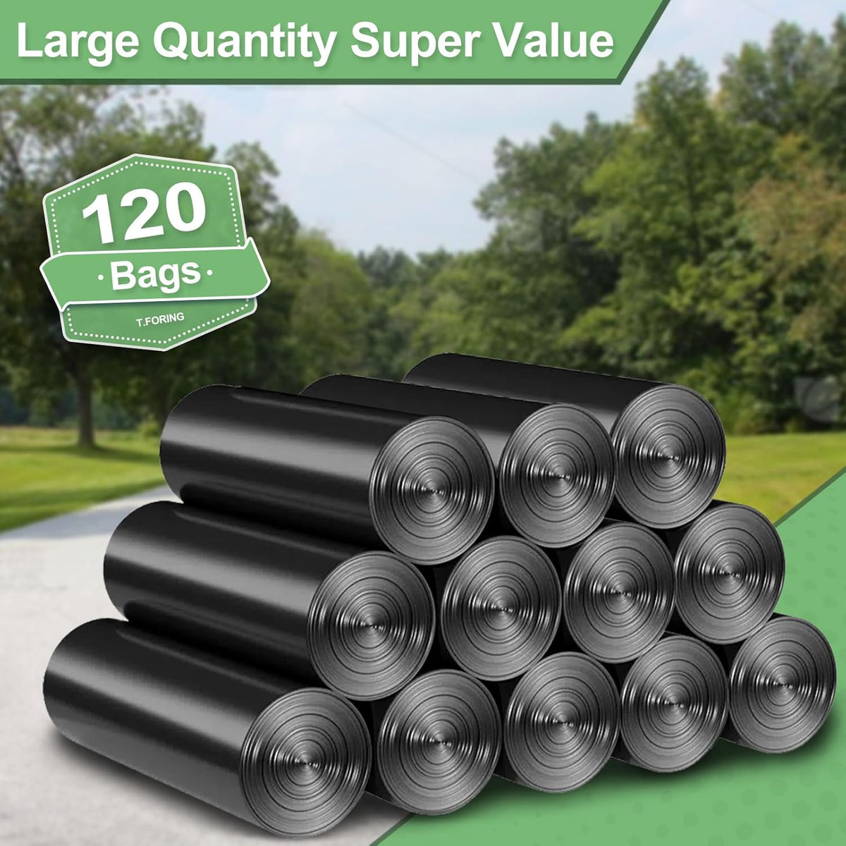 45-50 Gallon Black Trash Bags 120 Count - 38''x47'' Large Garbage Bags Unscented, 40+ Gallon Trash