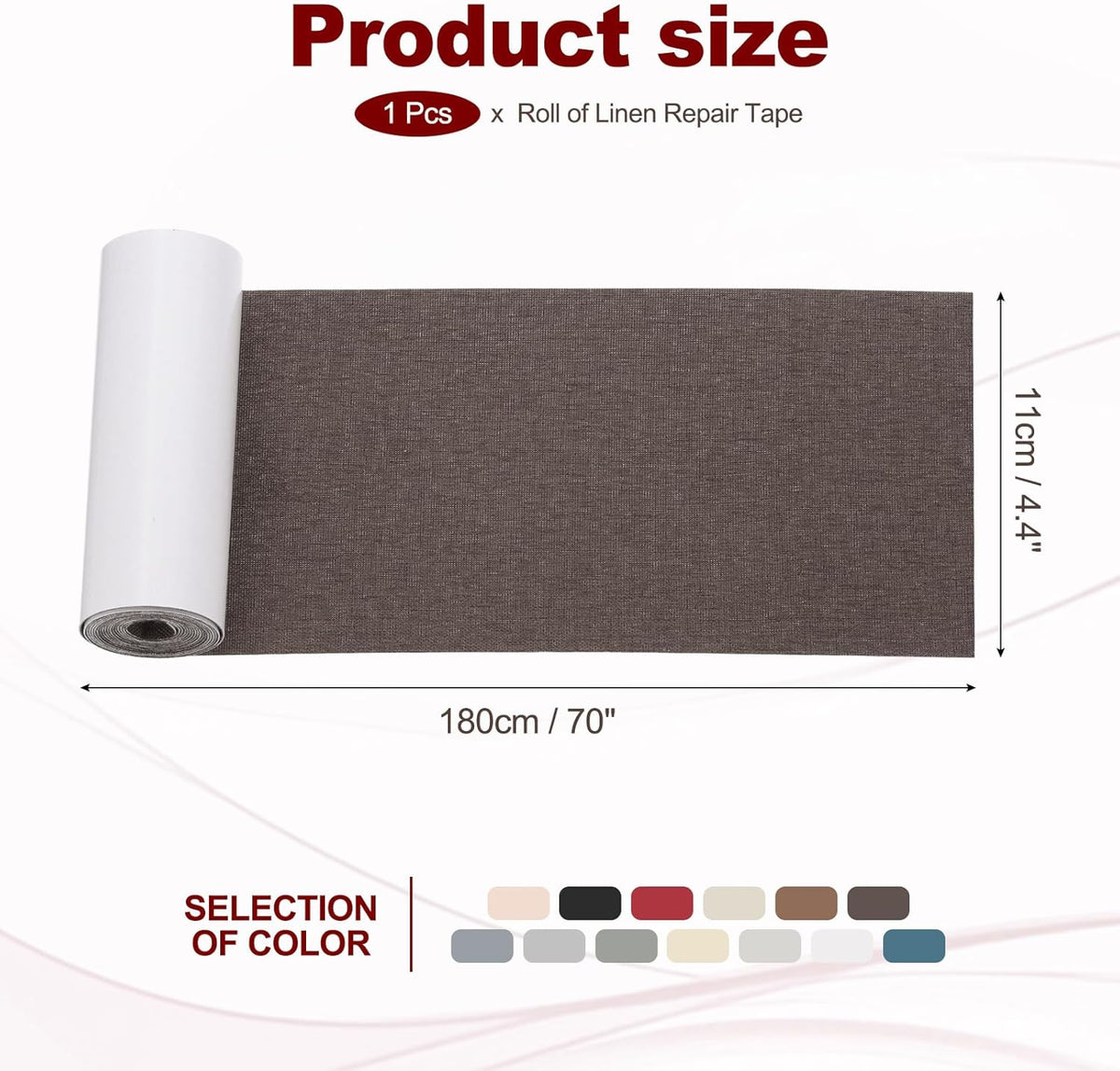 PATIKIL 70x4.4 Inch Linen Repair Tape, Repair Fabric Patch Self Adhesive Couch Patch Line Repair