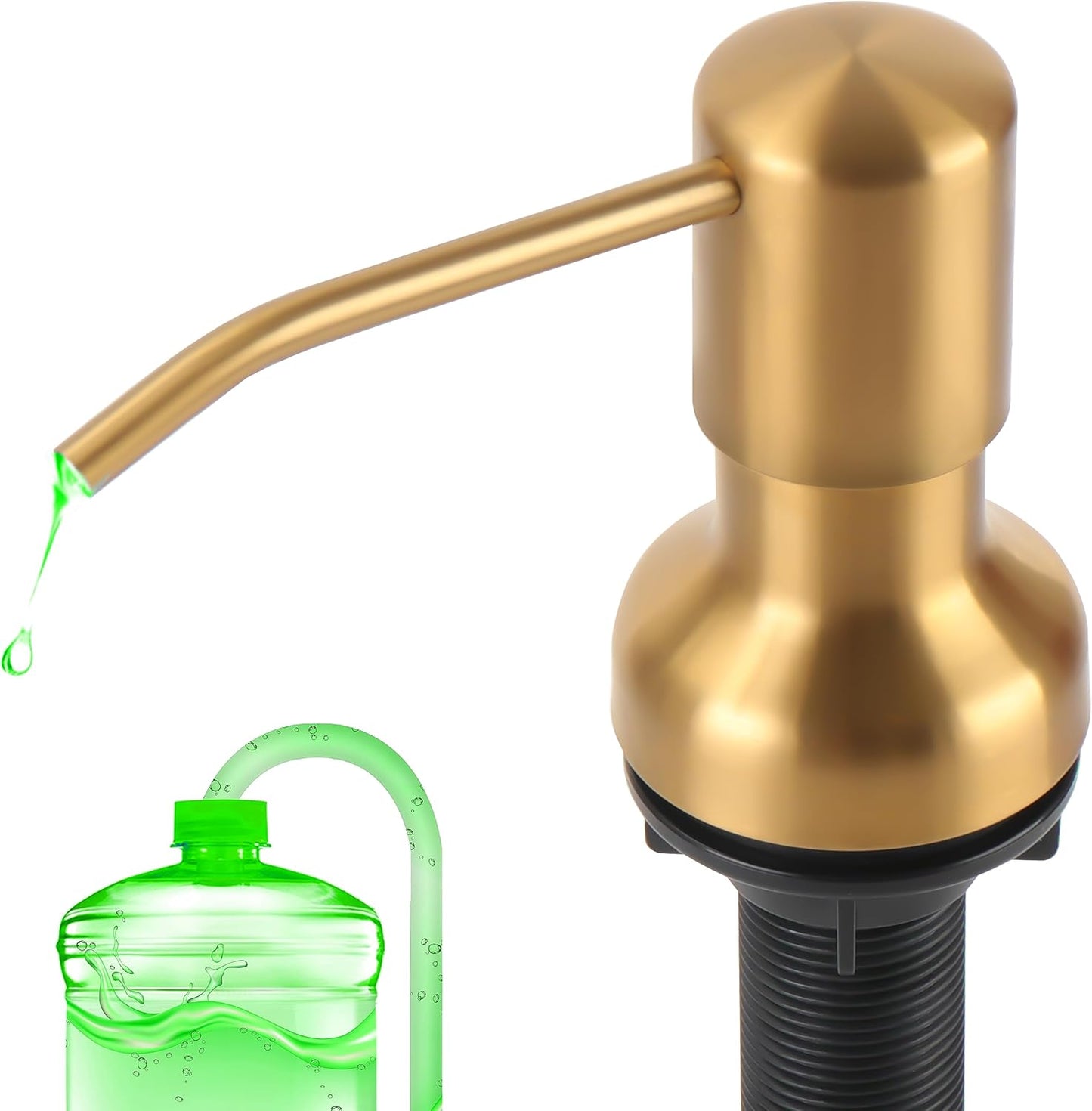 Soap Dispenser for Kitchen Sink, Sink Soap Dispenser with Longer Threaded Shaft Shank, 47"