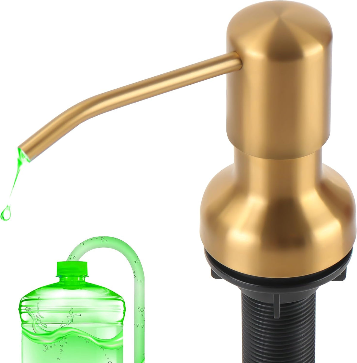Soap Dispenser for Kitchen Sink, Sink Soap Dispenser with Longer Threaded Shaft Shank, 47"