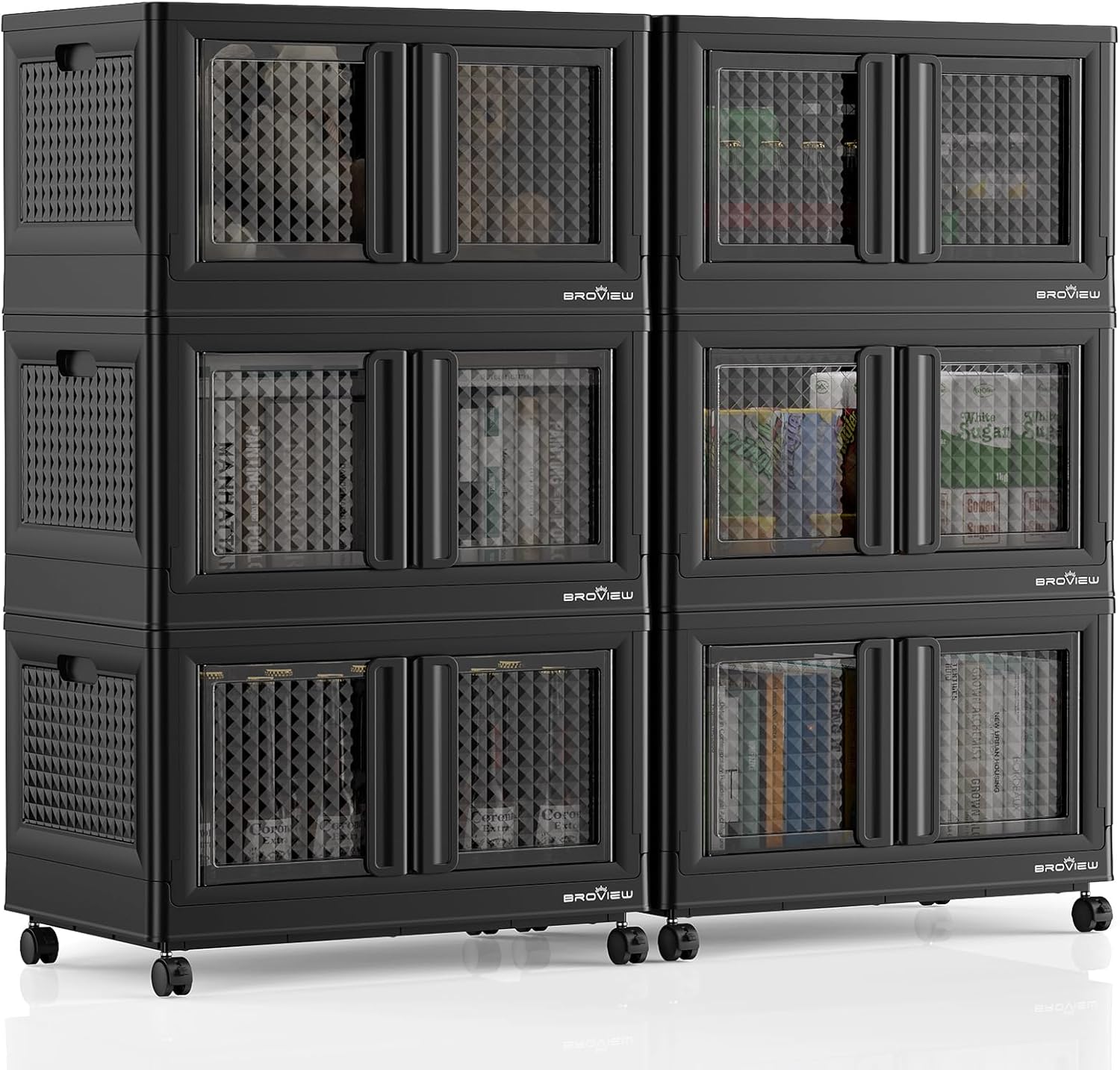 BROVIEW 600Qt Stackable Storage Bins with Lids, 150Gal Closet Organizers and Storage Drawer