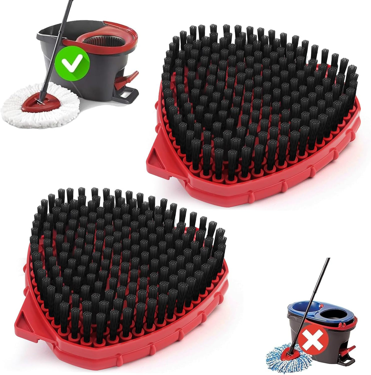 2 Pack Scrub Brush Attachment Compatible with O Cedar EasyWring Microfiber Spin Mop 1 Tank System