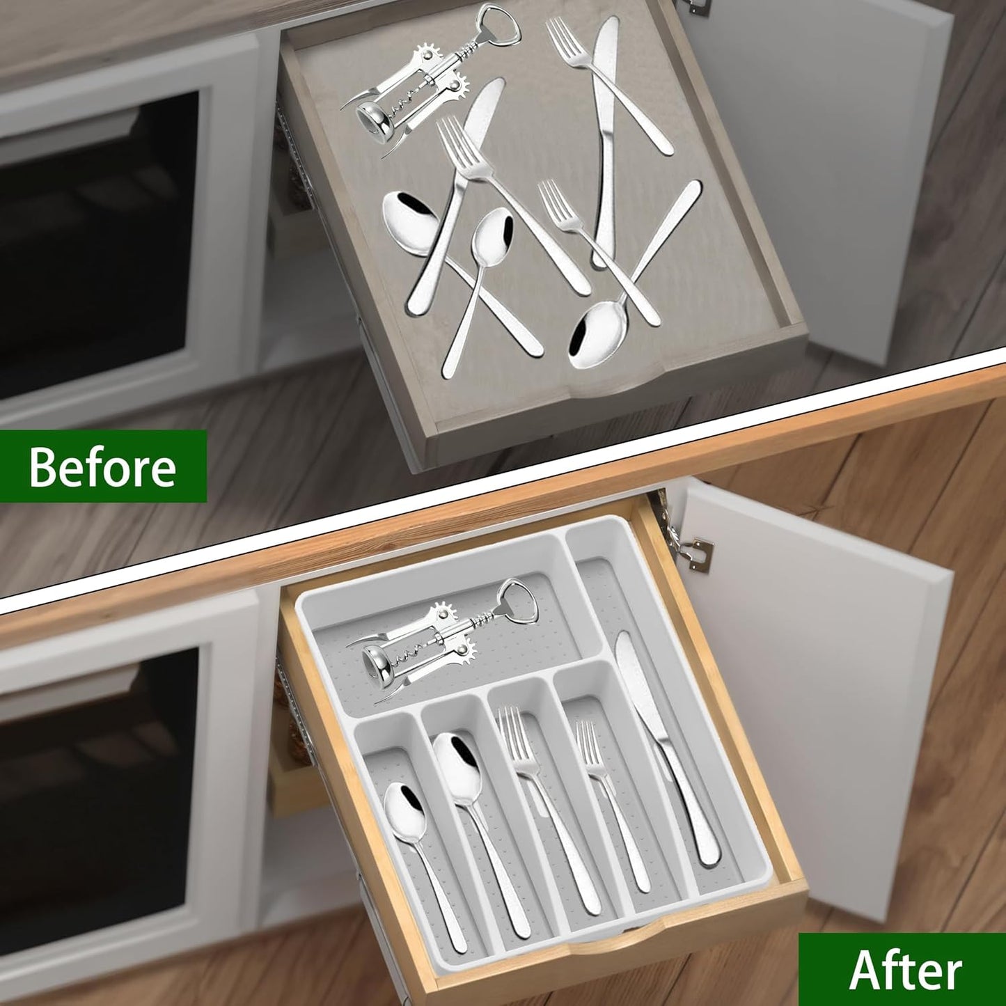 Silverware Organizer Utensil Organizer Holder Kitchen Drawer Organizer Plastic Silverware Tray for