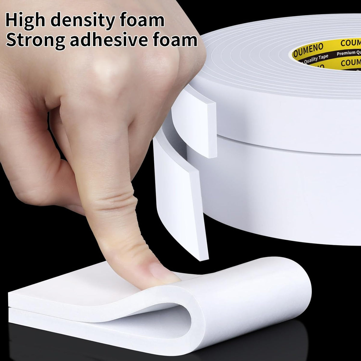 EVA Single-Sided Adhesive White Foam Tape, Single-Sided Sealing Strip Foam Pad Sponge Tape Window