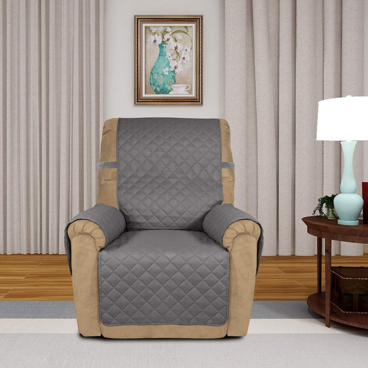 PureFit Reversible Quilted Sofa Cover, Water Resistant Slipcover Furniture Protector, Washable