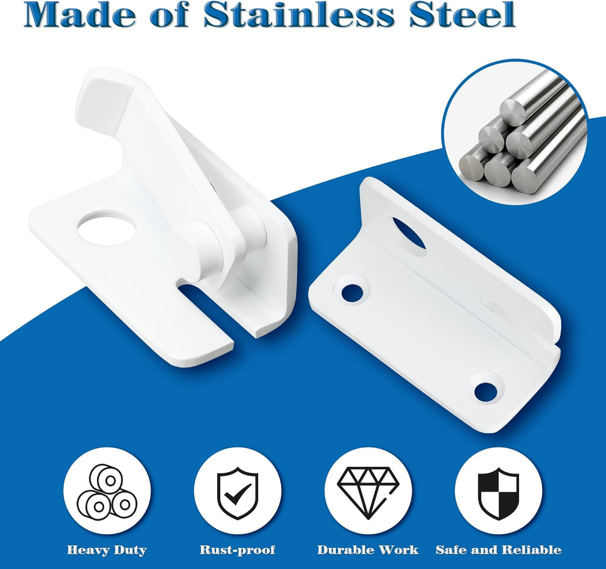 Alise Flip Latch,Gate Latches Slide Bolt Latch Safety Door Lock Catch for Barn Cabinet Pet Cage