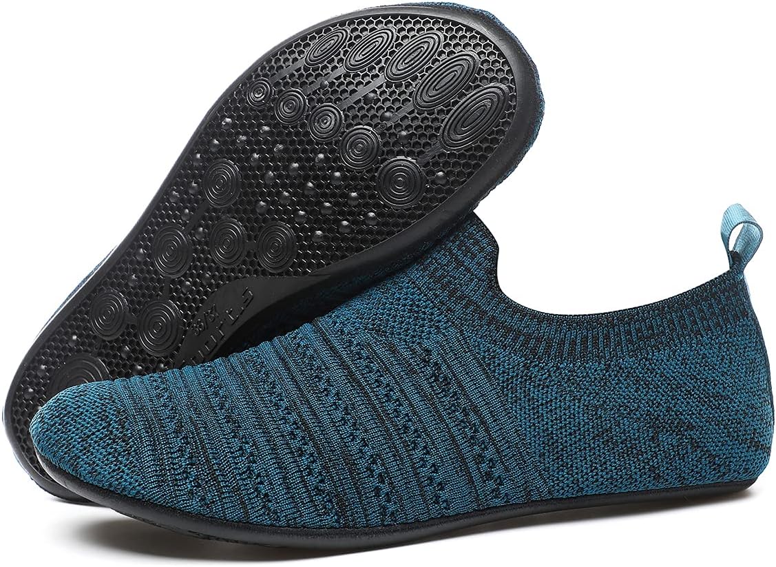 QZKDM Lightweight Slip on Grip Indoor House Slippers Barefoot Non Slip Home Exercise Yoga Shoes for