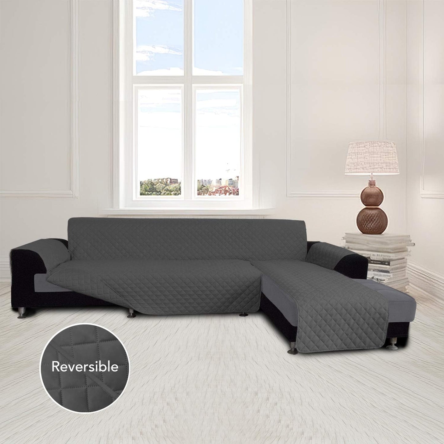 Easy-Going Sectional Couch Covers for Dogs L Shape Sofa Cover Reversible Sofa Slipcover Chaise