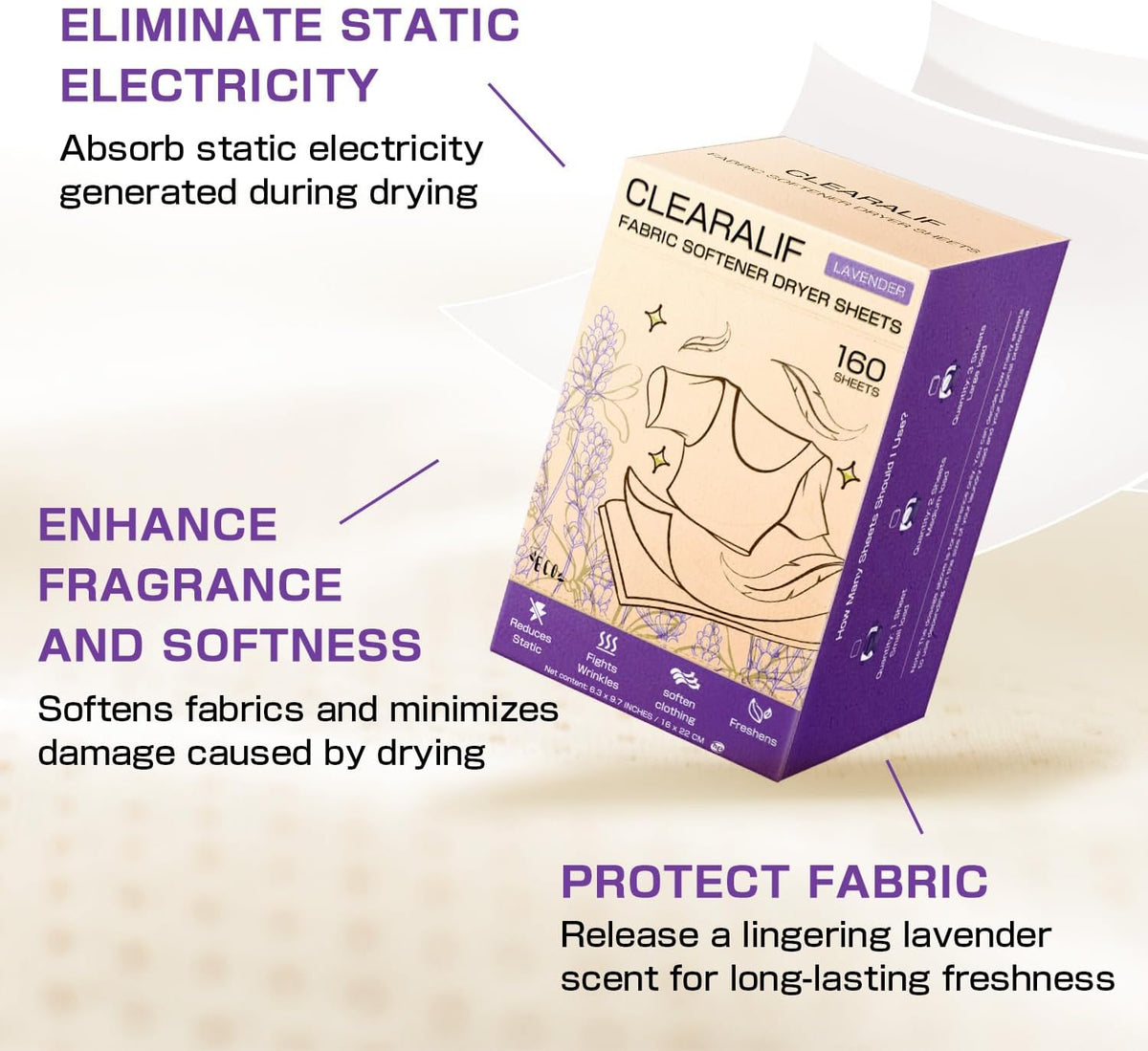 CLEARALIF All in One Laundry Detergent Sheets Kit, Lavender Scent, 160 Loads Laundry Sheets + 160