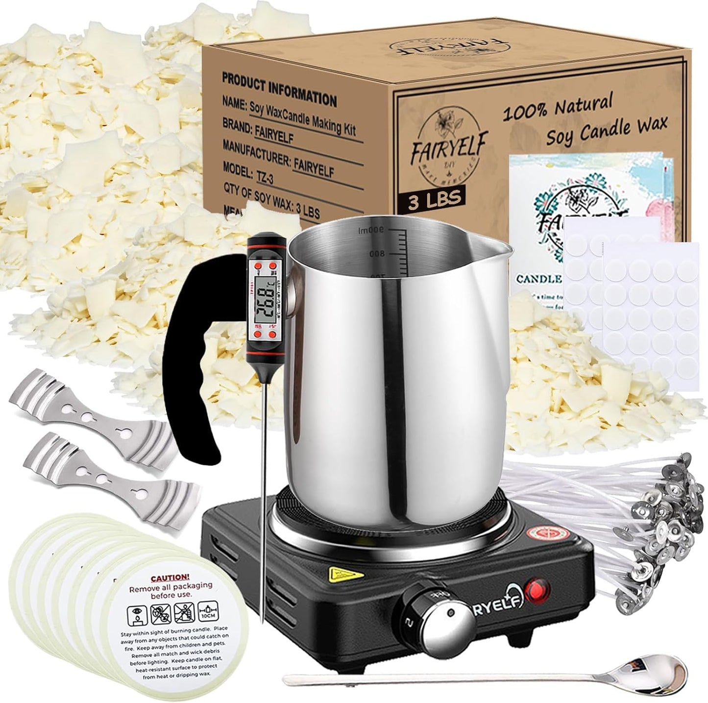 Soy Wax Candle Making Kit Supplies With Wax Melter, Natural Candle Wax for Candle Making - DIY