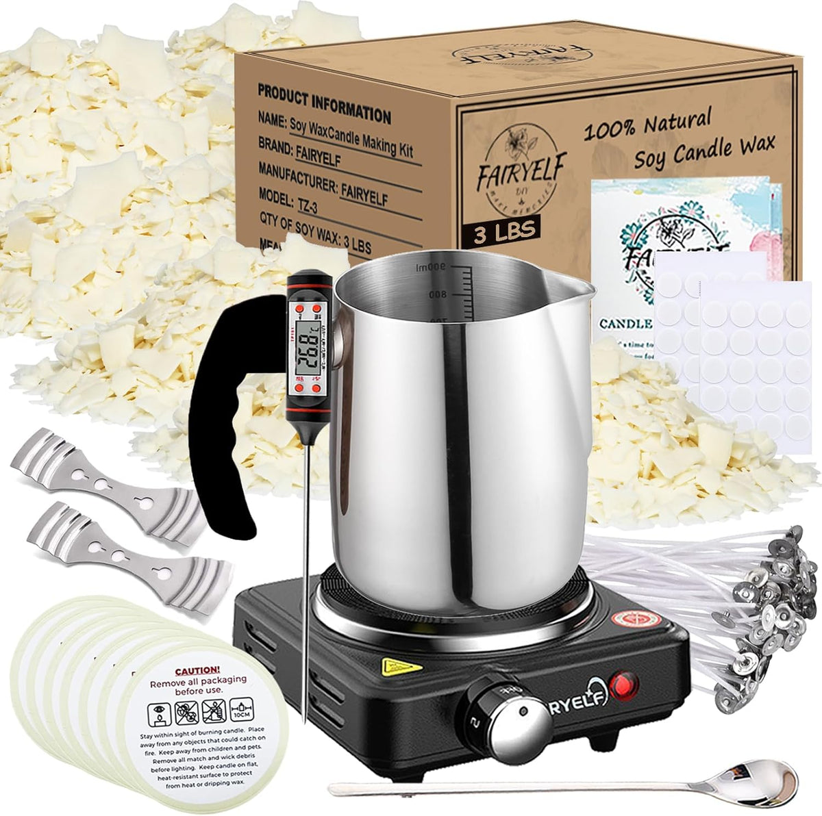 Soy Wax Candle Making Kit Supplies With Wax Melter, Natural Candle Wax for Candle Making - DIY