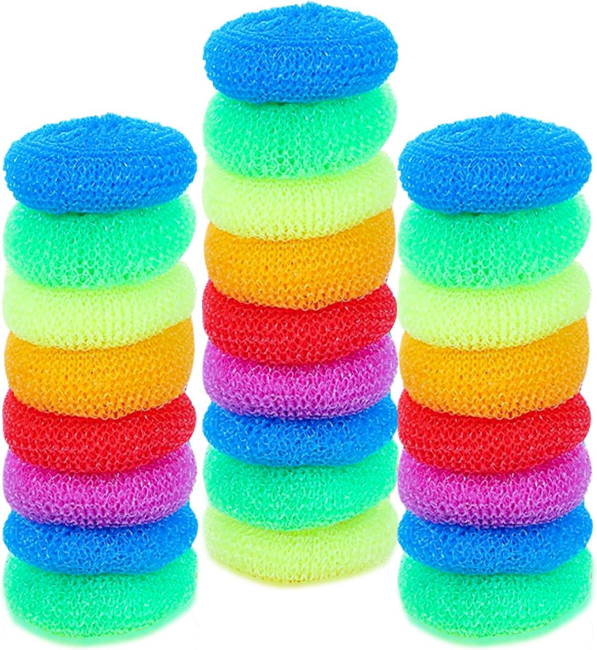 25 Pcs Plastic Dish Scrubbers, Reusable Non-Scratch Nylon Scouring Pads Bulk for Kitchen Cleaning