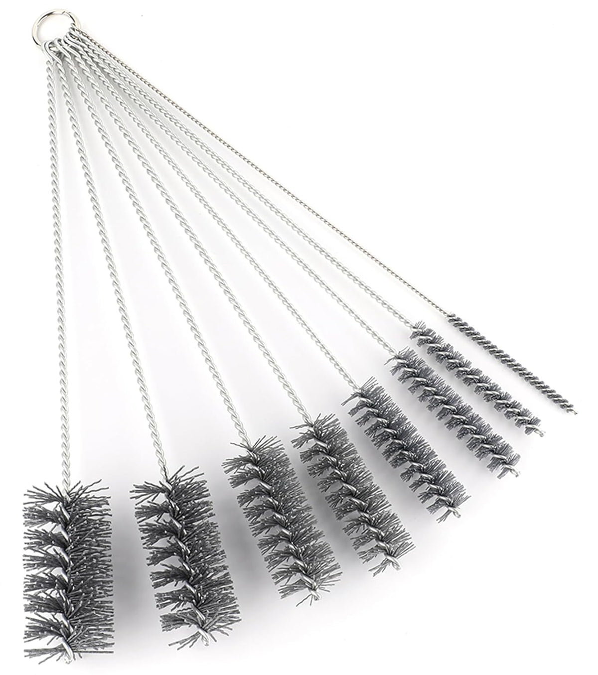 16 Inch Extra Long Pipe Cleaning Brush Set Abrasive Filament, 8 Piece Variety Pack for Removal of