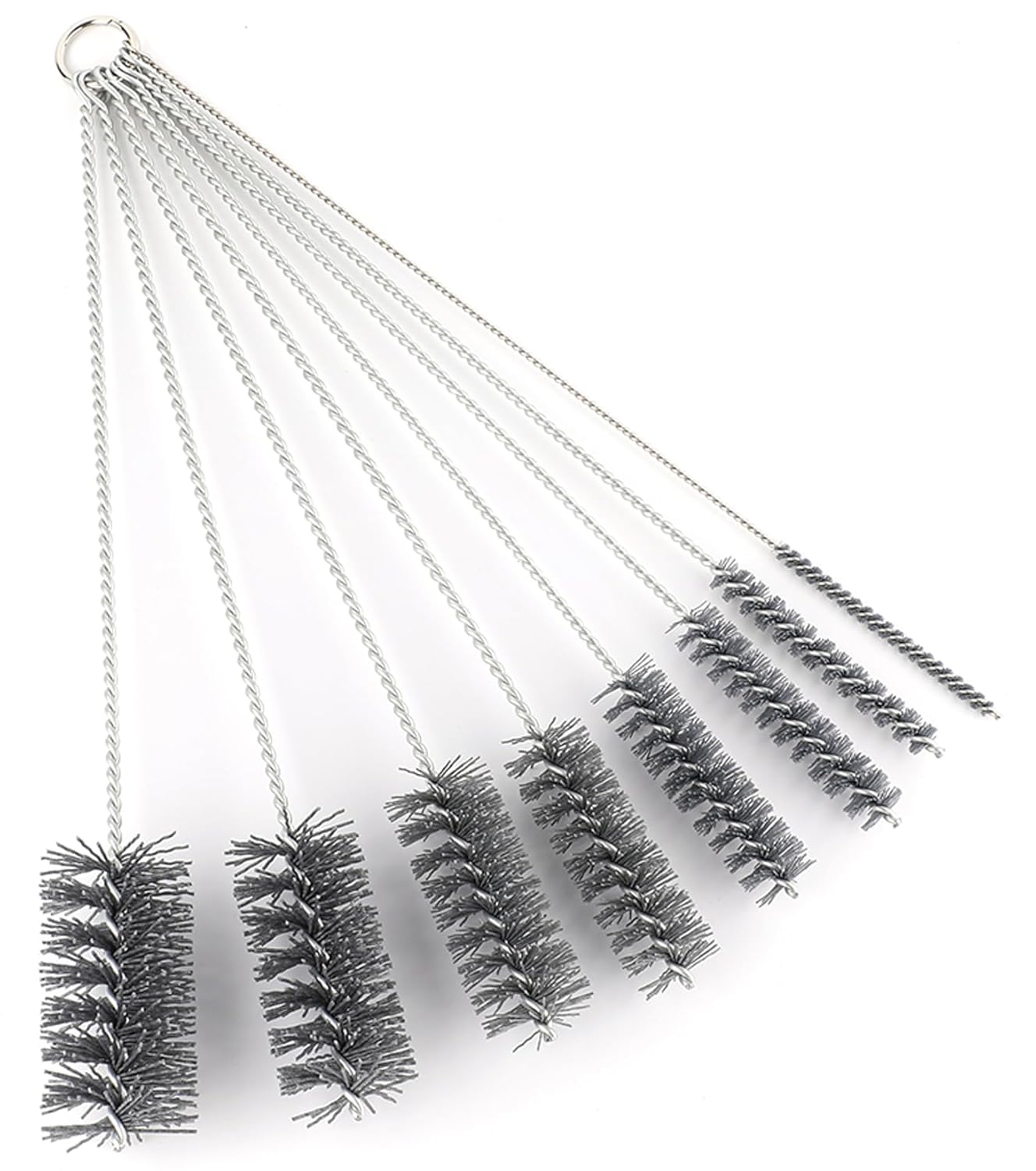 16 Inch Extra Long Pipe Cleaning Brush Set Abrasive Filament, 8 Piece Variety Pack for Removal of