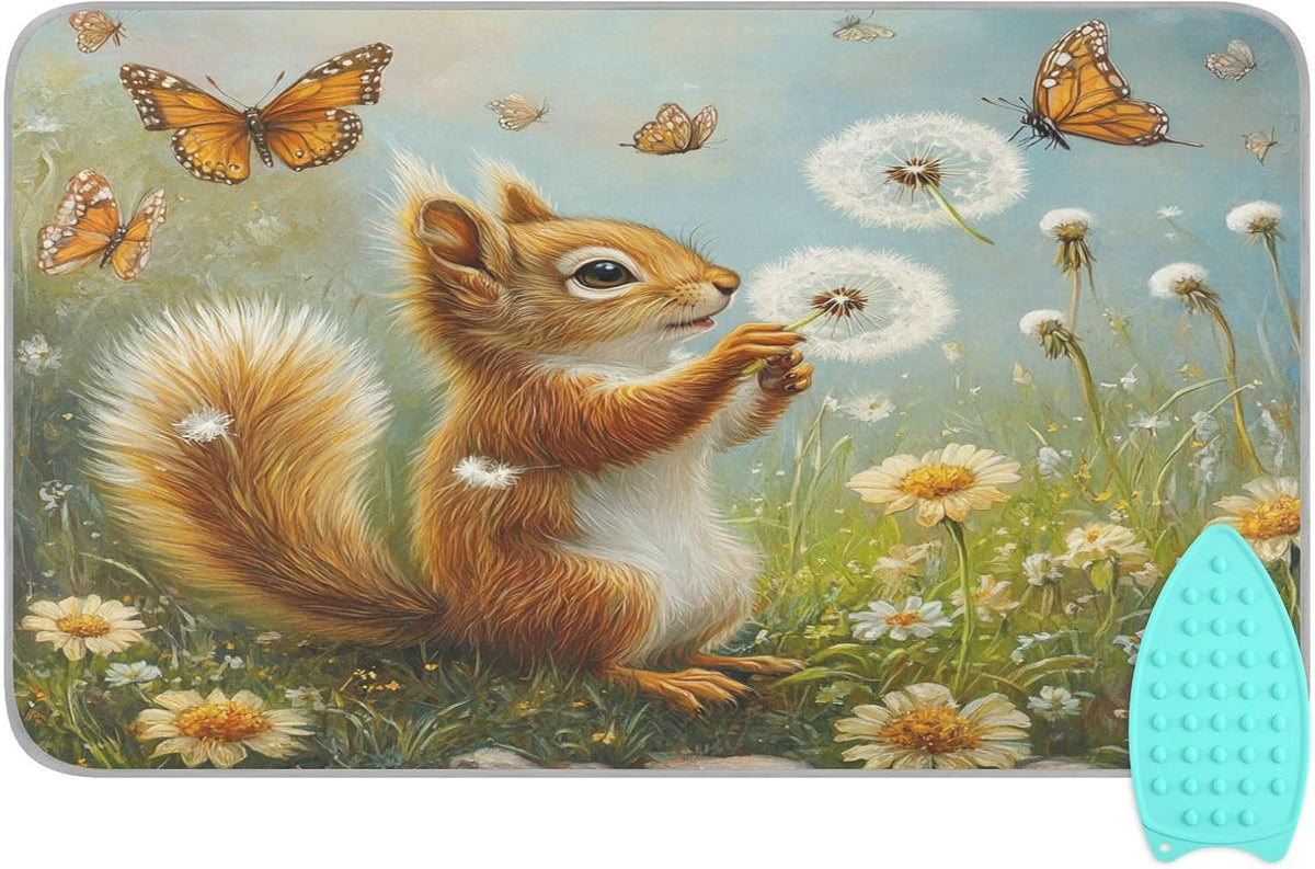 Butterfly Squirrel Dandelion Ironing Mat Thickened Ironing Blanket Travel Portable Double-Side