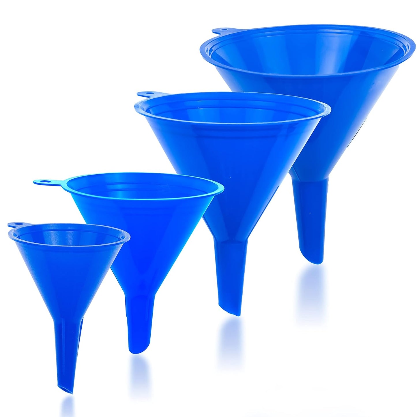 Funnel 4-Pack Funnels for Kitchen Use Filling Bottles - Food-Grade Plastic, Funnels for Automotive