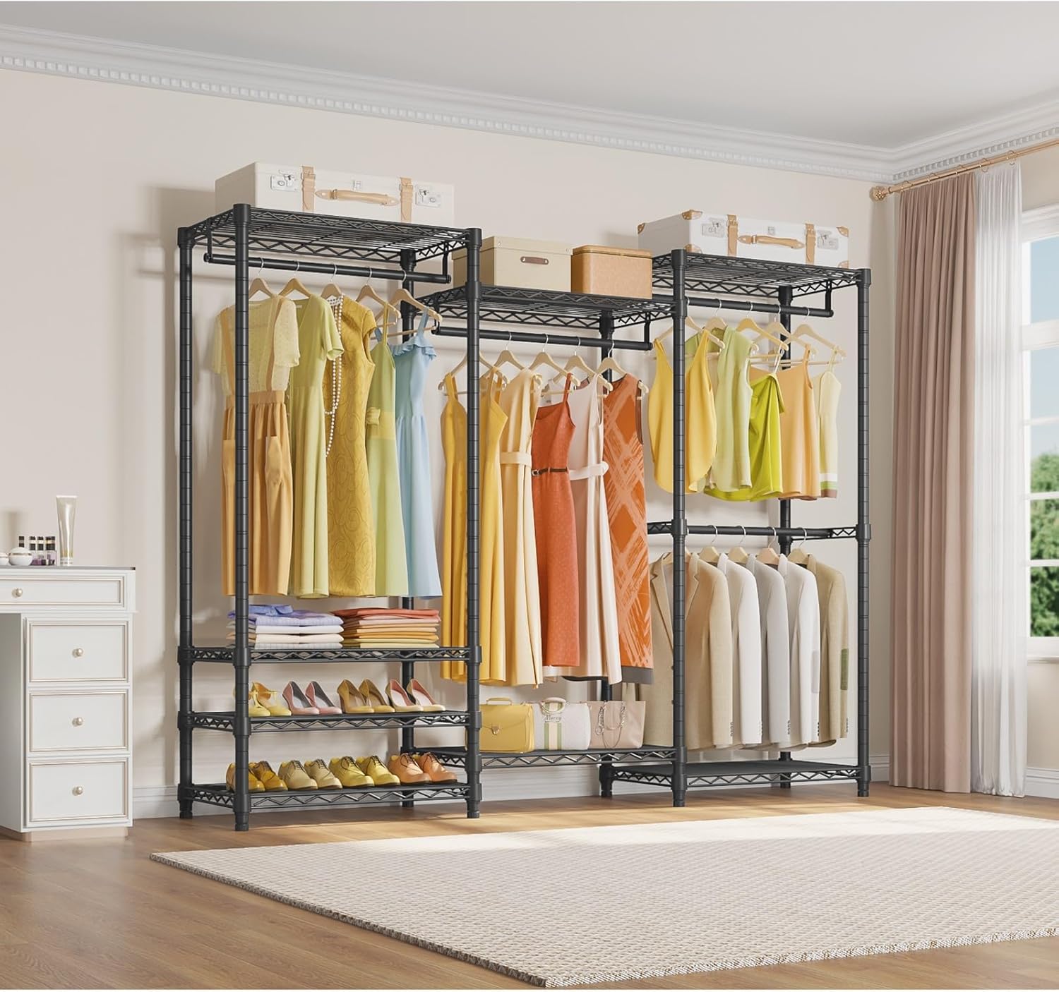 VIPEK V5 Portable Closet Wardrobe Heavy Duty Clothes Rack, Freestanding Clothing Rack with 4 Hang