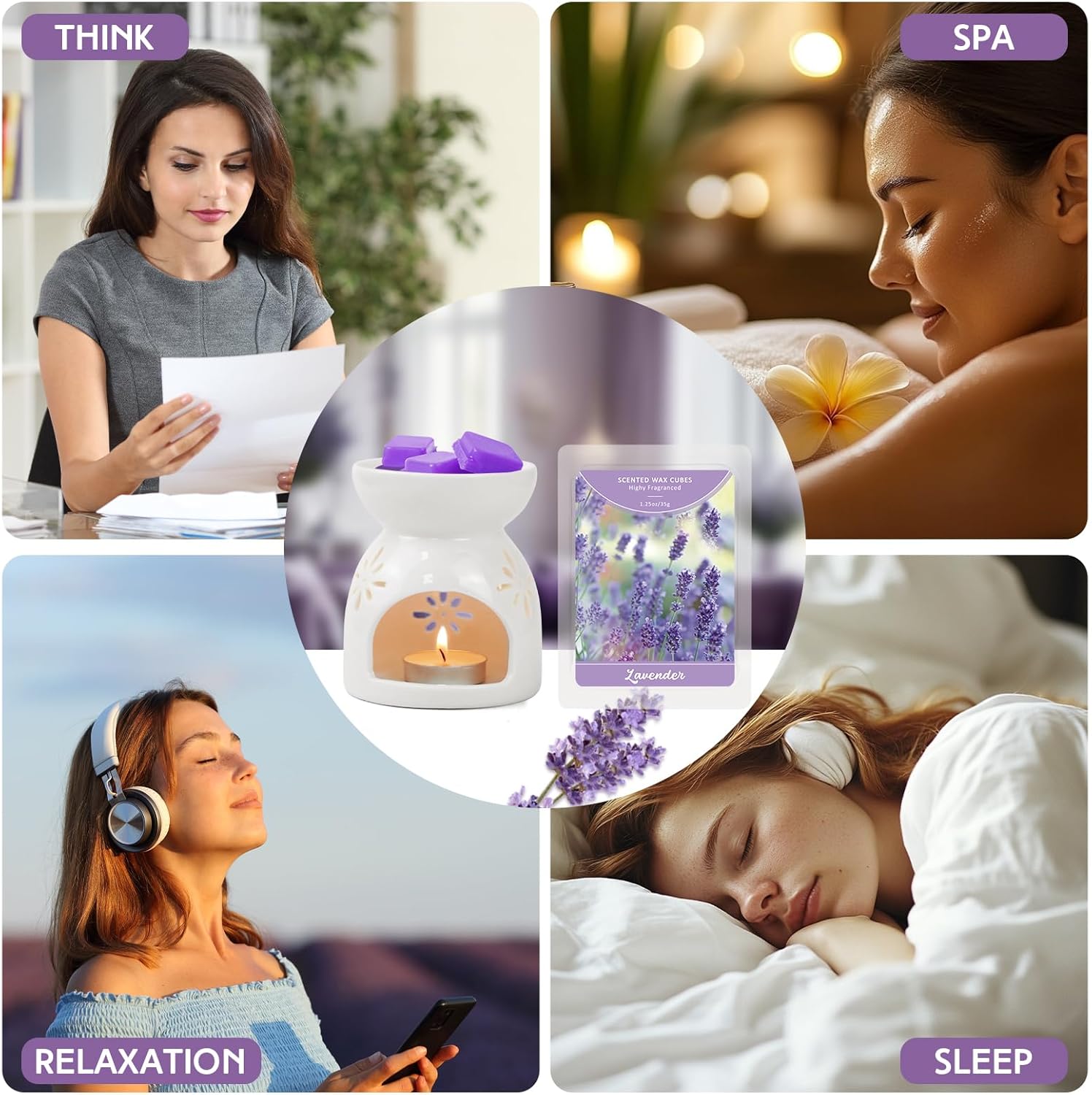 SCENTORINI Wax Melts Wax Cubes, Long Lasting Lavender Wax Melts for Sleep, Scentsy Wax Melts for