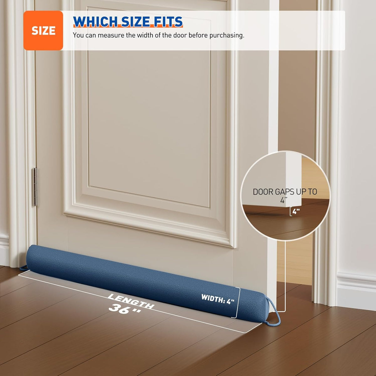 MAGZO Door Draft Stopper, 36 Inch Under Door Draft Blocker Noise Stopper, Weighted Wind Blocker