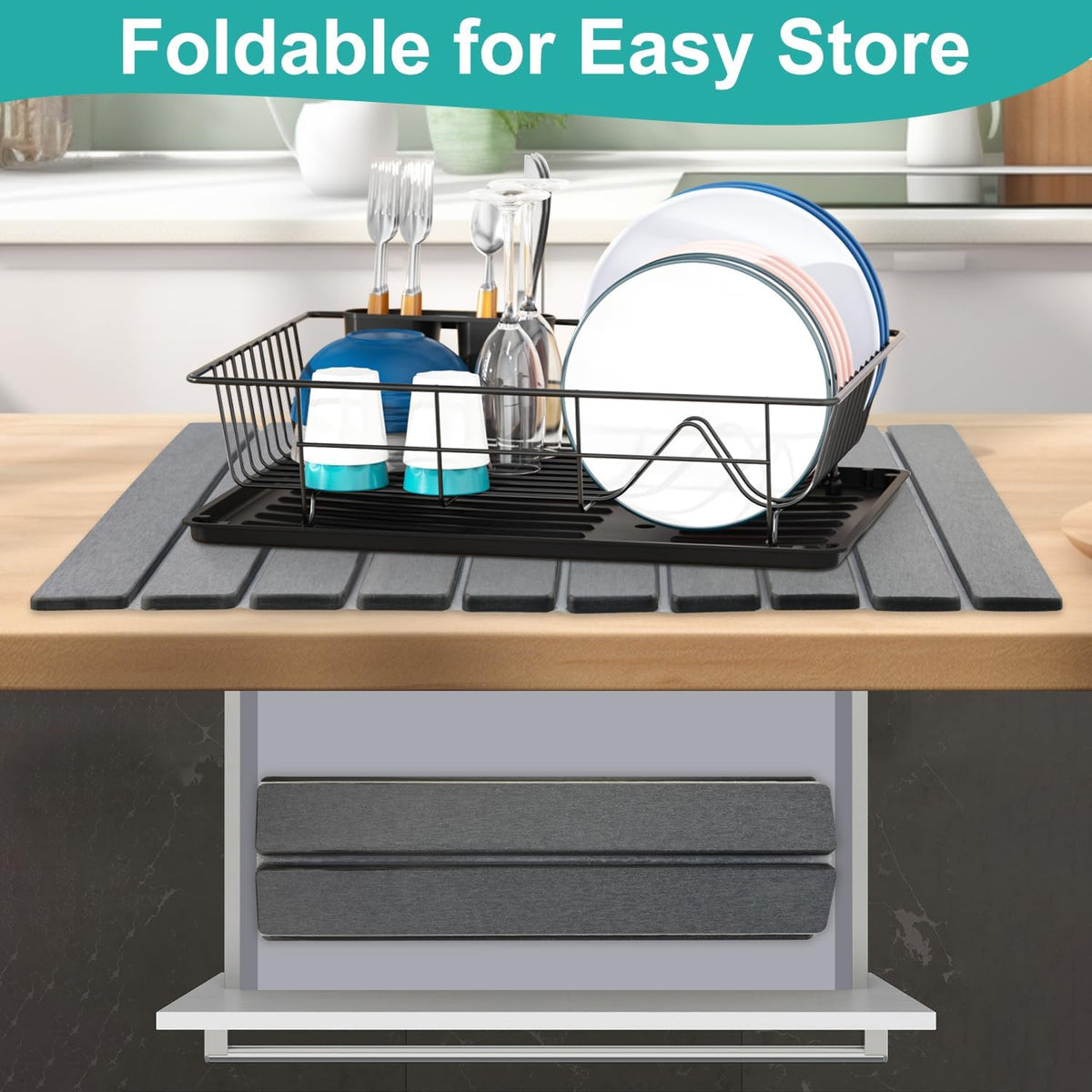3 Pcs Large Stone Drying Mats for Kitchen Counter Diatomaceous Earth Dish Fast Dry Stone Sink Mat
