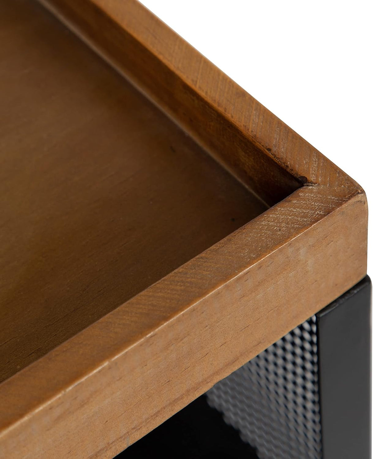 Kate and Laurel Piazza Decorative Slim Storage Cart, 18 x 7 x 30, Natural Wood and Black
