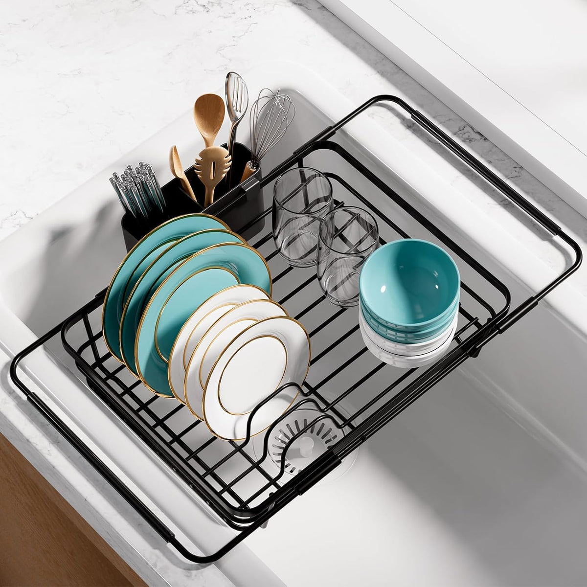 Stainless Steel Dish Drying Rack for Kitchen Counter, Sink Organization and Storage Essentials with