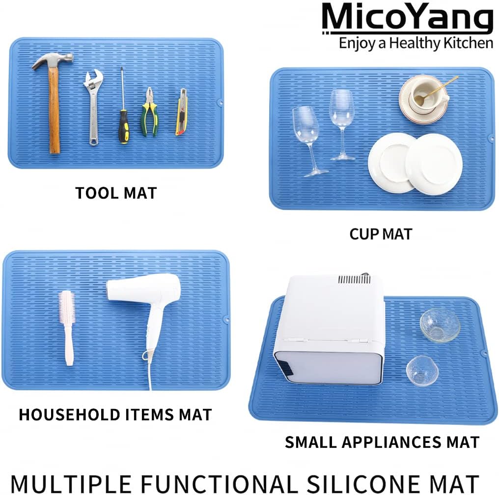 Silicone Dish Drying Mat for Multiple Usage,Easy clean,Eco-friendly,Heat-resistant Silicone Mat for