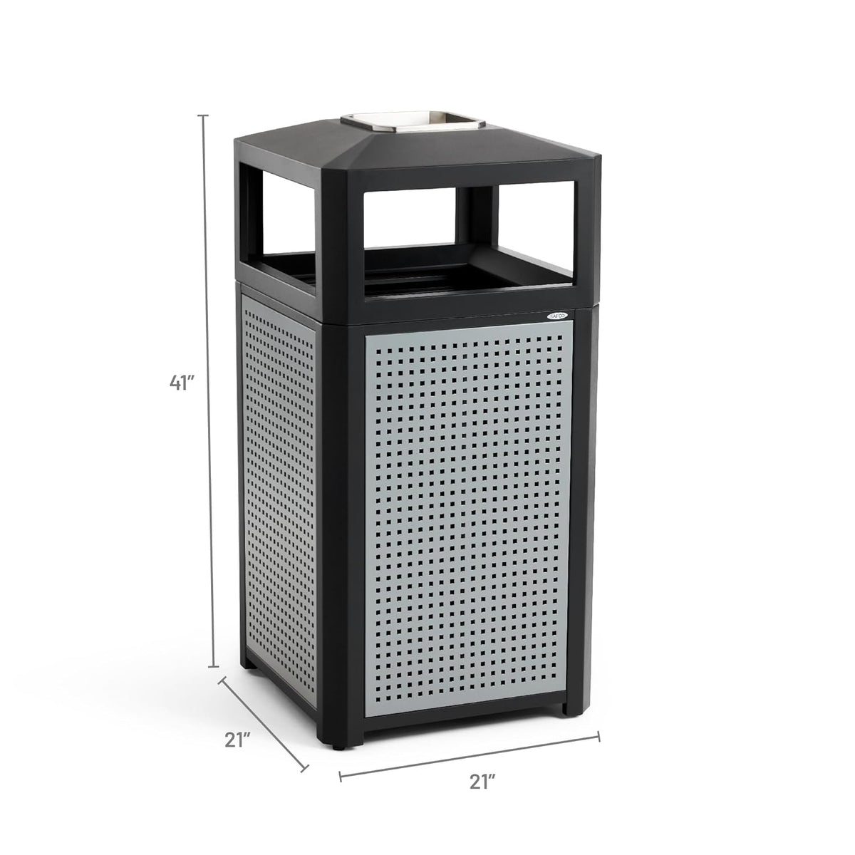 Safco Evos Steel Trash Can, 38 Gallons, Indoor and Outdoor Use, Commercial Garbage Can with Plastic