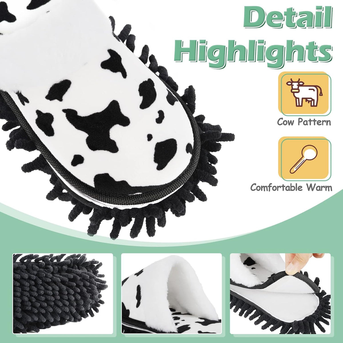 Microfiber Floor Mop Slippers House Dust Cleaning Tool Detachable Washable Shoes for Kitchen House