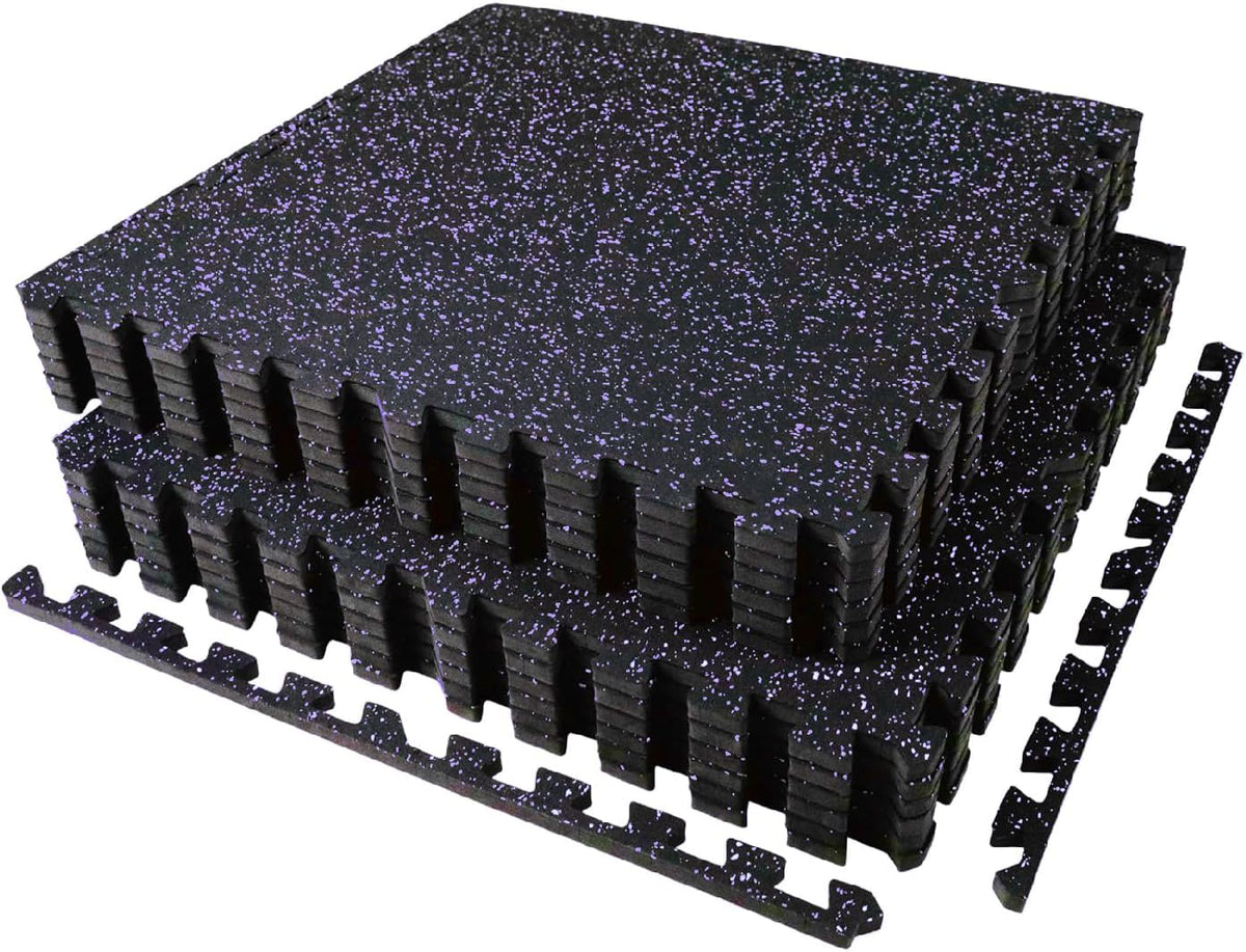 AIRHOP 0.56in Thick 48 Sq Ft Exercise Equipment Mats, 12 Tiles Upgraded Rubber Top with High