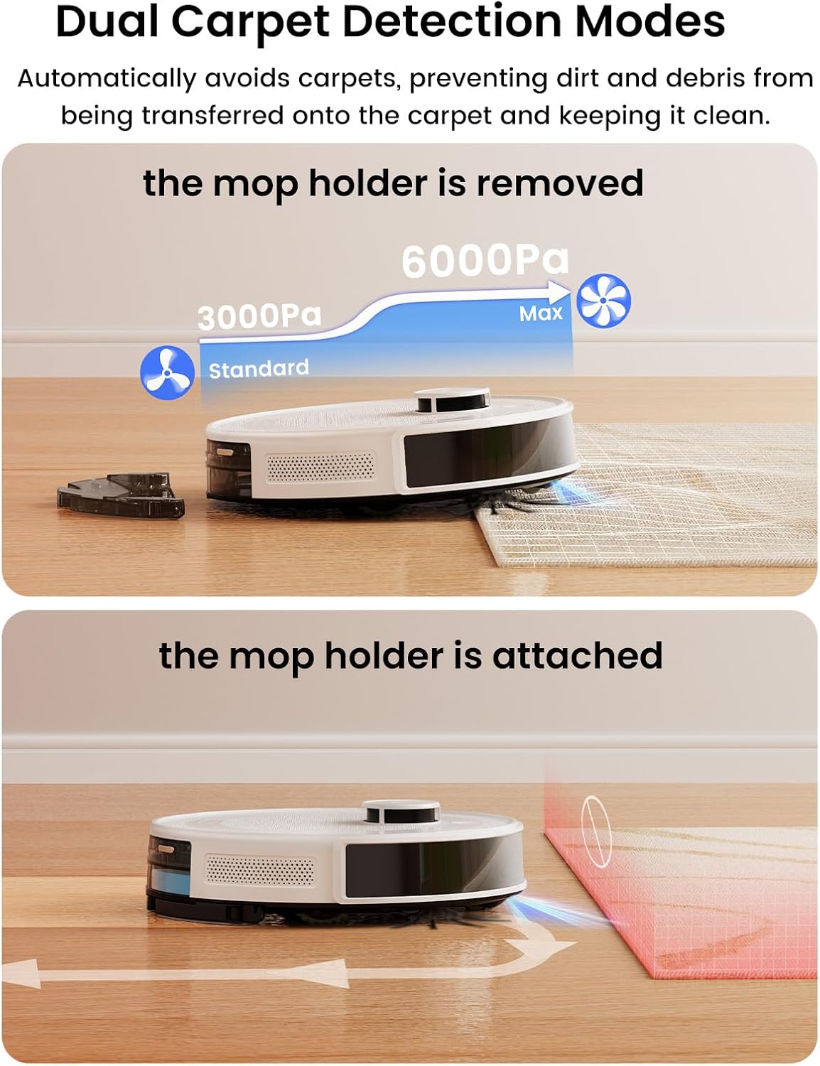 Lefant M2L Plus LiDAR Robot Vacuum and Mop, 190° PSD Obstacle Avoidance, 6000Pa Strong Suction