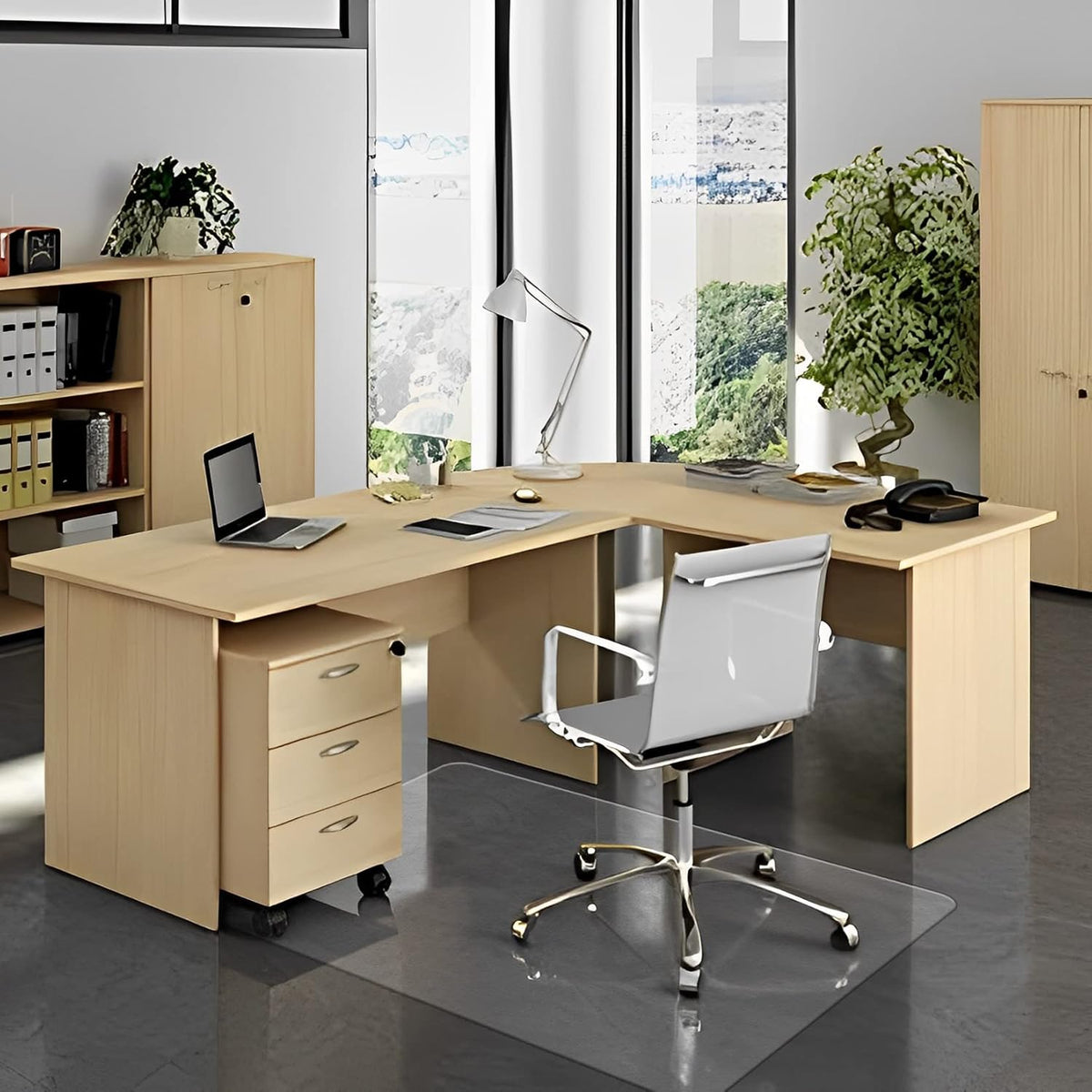 FuturHydro Chair Mat for Hardwood Floor, 30" x 48" Clear Anti-Slip Computer Desk Chair Floor Mat