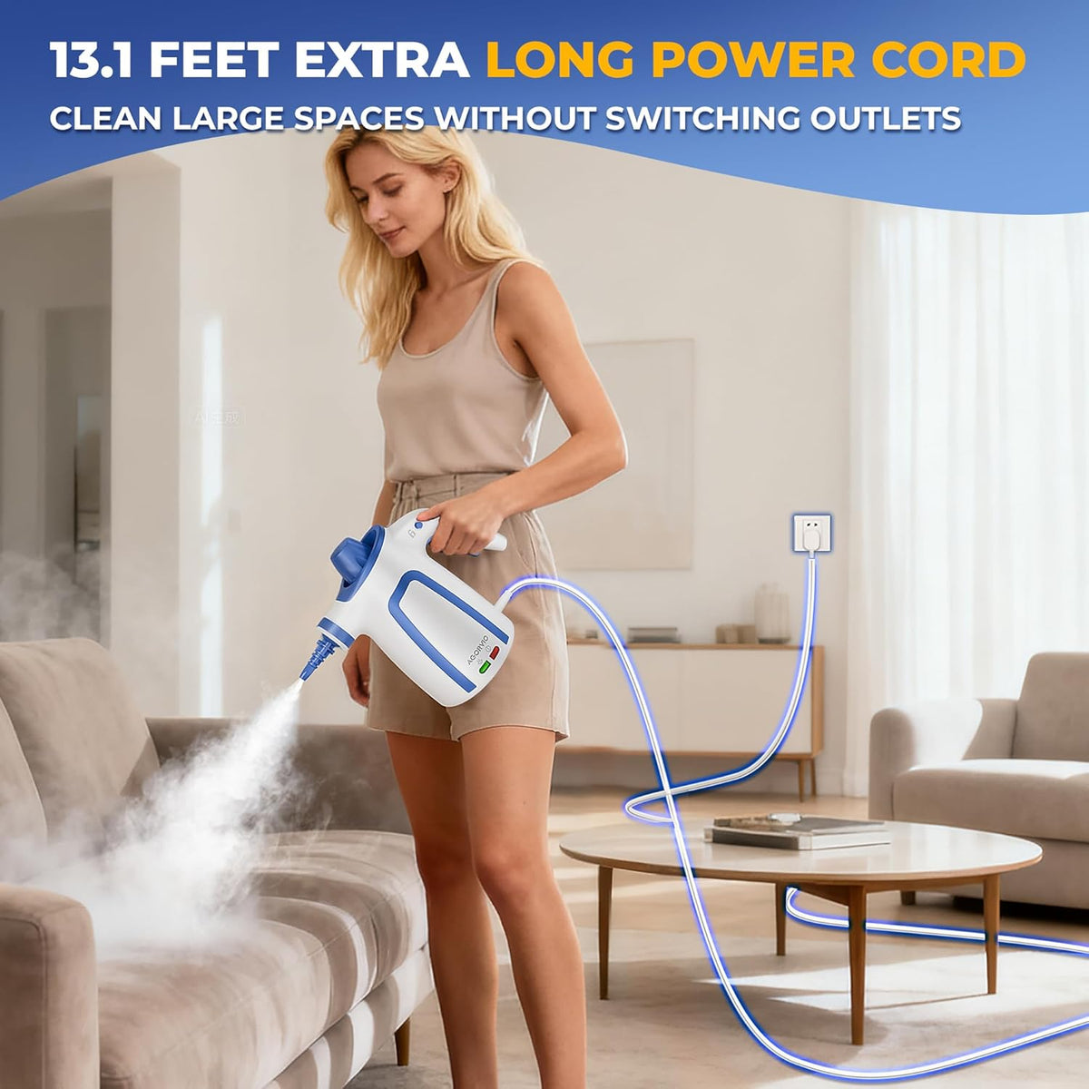 Steam Cleaner, Handheld Steam Cleaner for Home, Pressurized Steamer for Cleaning Carpet, Floor
