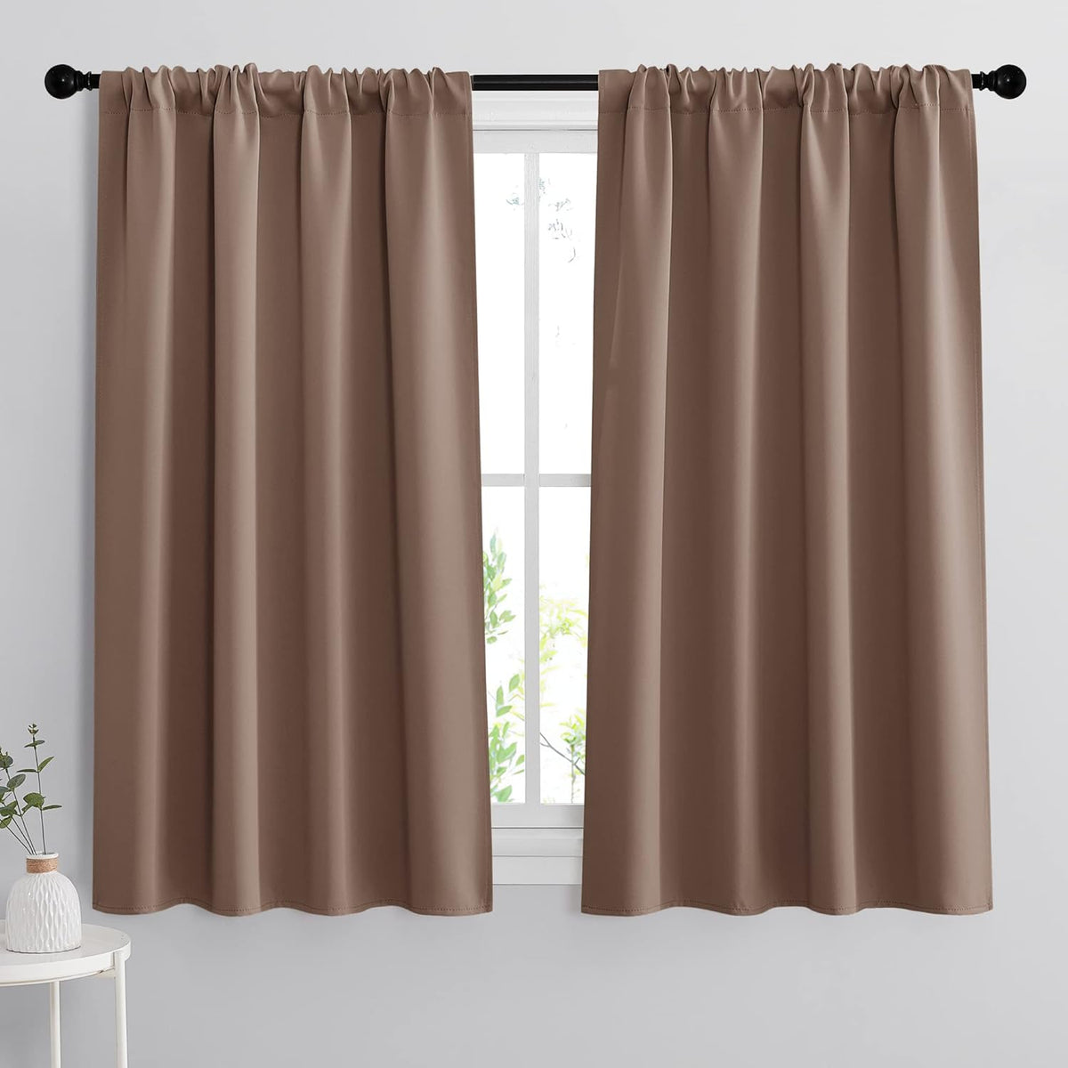 RYB HOME Blackout Curtains for Bedroom - Heavy Duty Thermal Insulated Curtains Balance Summer Heat