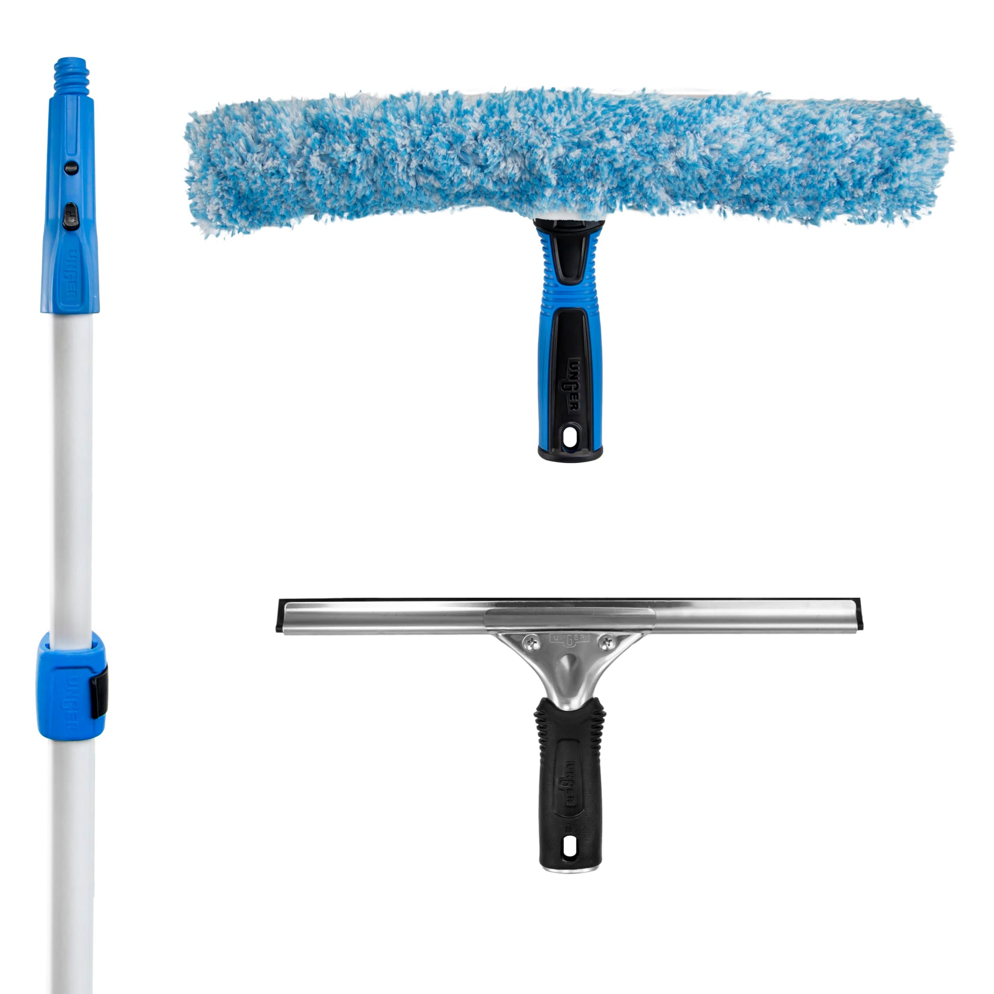 Unger Professional Connect and Clean Total Pro Cleaning Kit, All-in-One Household Window Washing