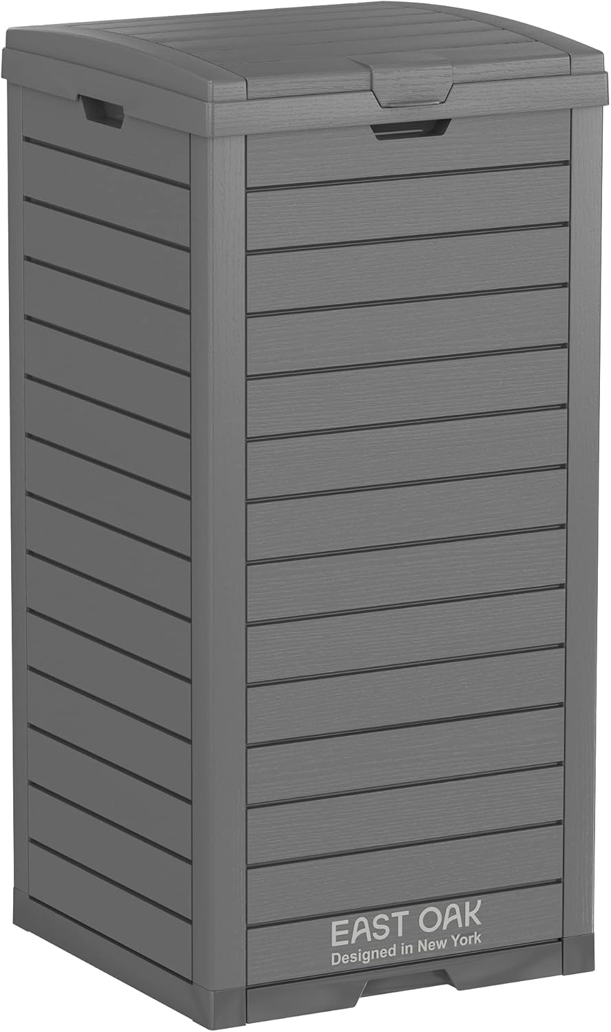 EAST OAK 38 Gallon Outdoor Trash Can | Waterproof Resin Garbage Can with Tiered Lid & Drip Tray |