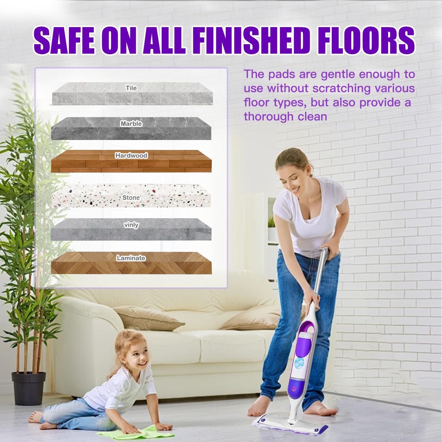 20 Count Power Mop Pads Refills for Swiffer PowerMop Multi-Surface Mopping Pad Disposable