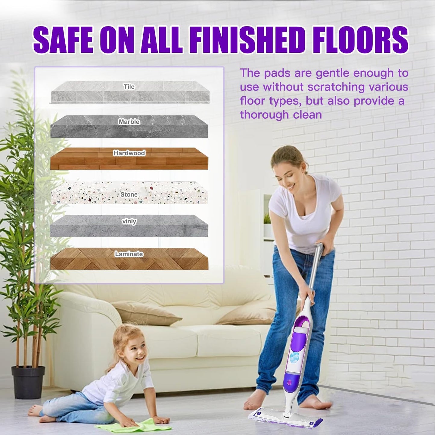 30 Count Power Mop Pads Refills for Swiffer PowerMop Multi-Surface Mopping Pad Disposable
