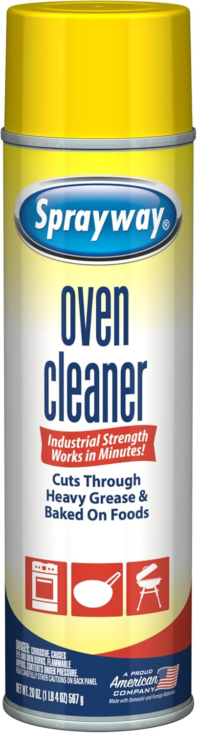 Sprayway Oven Cleaner Aerosol Spray, 20oz, Pack of 6 | Foaming Action, Cuts Through Grease &