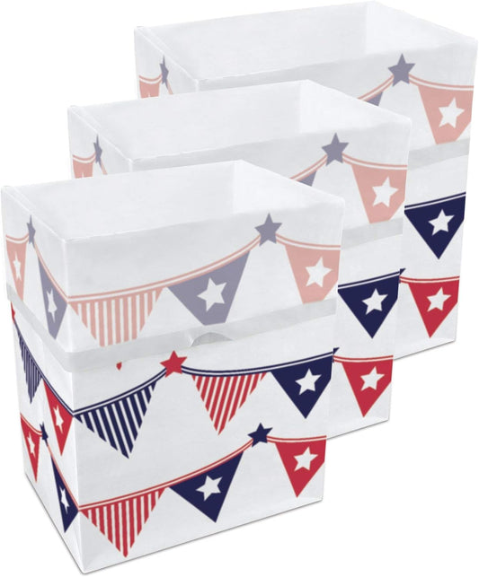13 Gallon Disposable Pop-Up Trash Cans (3-Pack) with Fitted Bags – Foldable Garbage & Recycling