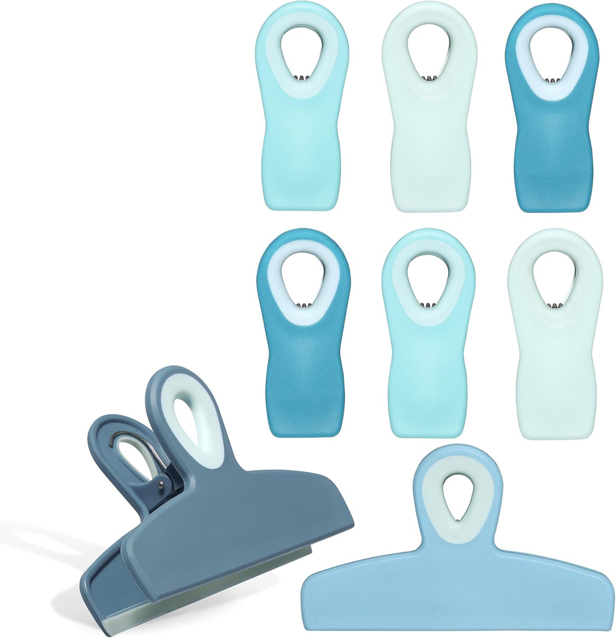 COOK WITH COLOR Bag Clips - Heavy Duty Chip Clip and Refrigerator Magnet Clips for Food Storage