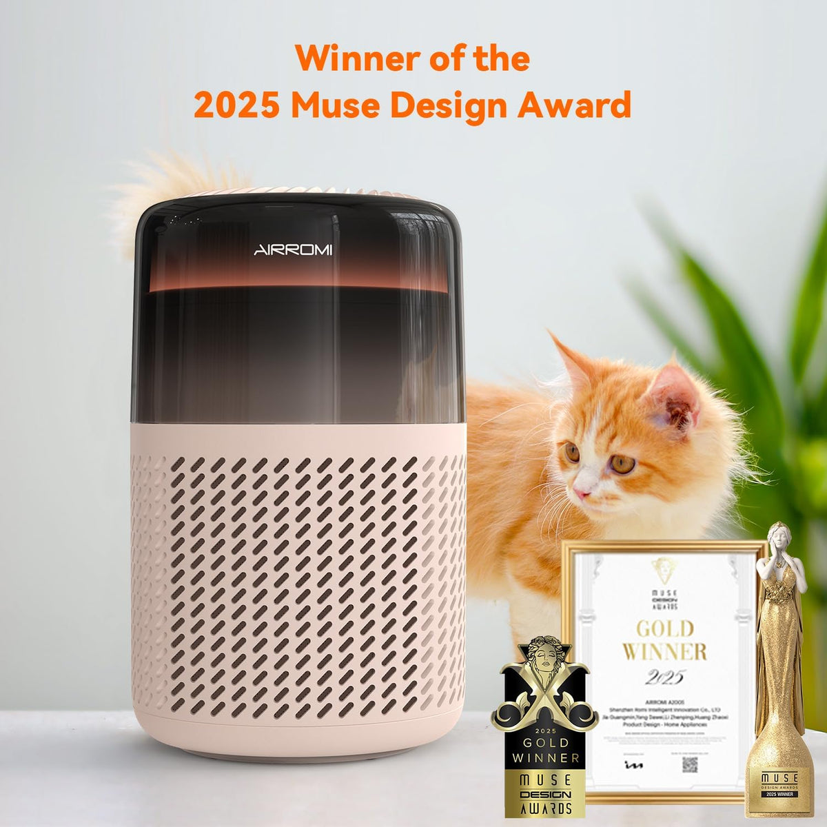 AIRROMI Air Purifier for Bedroom Home,HEPA Filter,Covers Upto 549 Ft²,Quiet 360°intake Air Cleaner