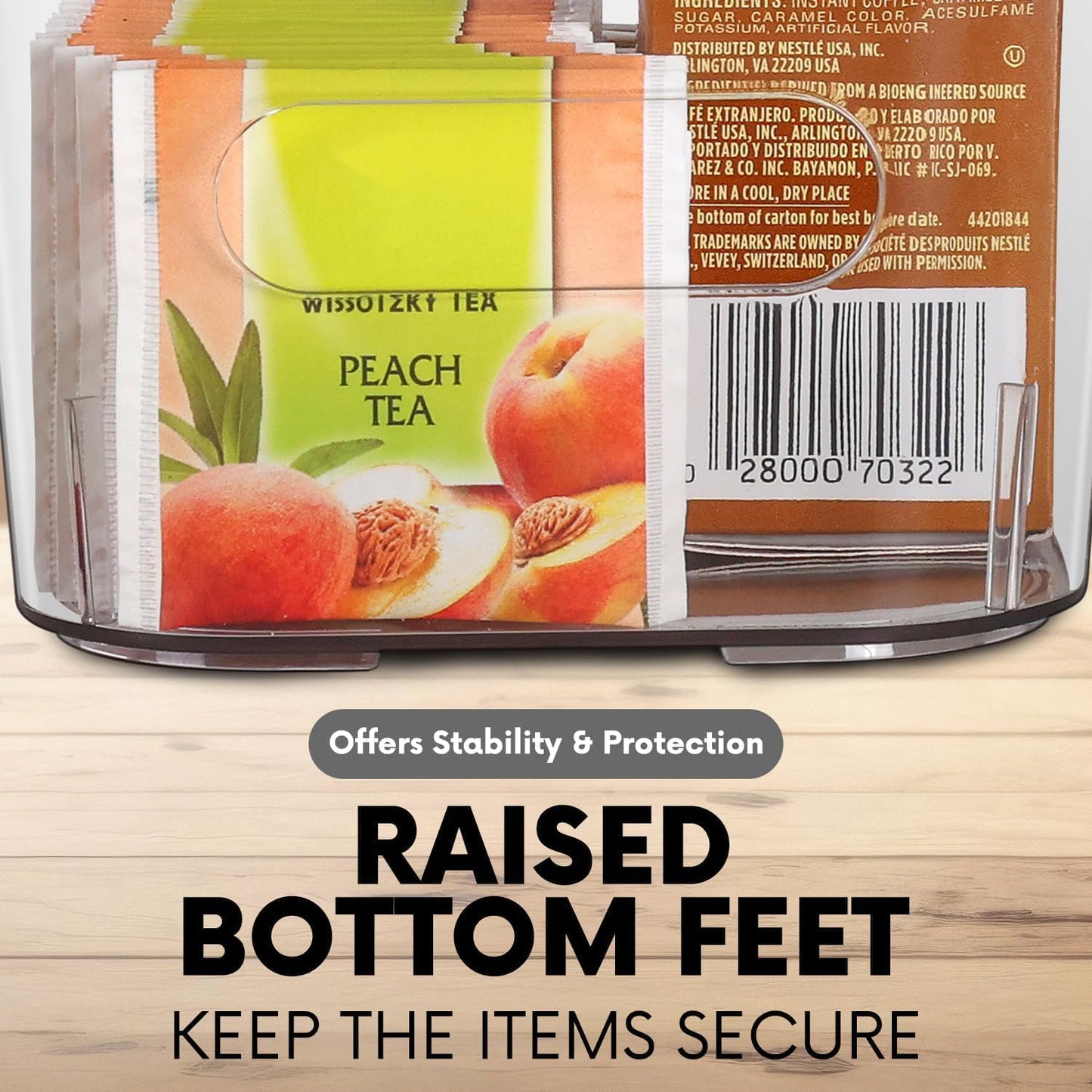 Clear Plastic Storage Bins for Kitchen Organization or Pantry Organizers and Storage, Freezer