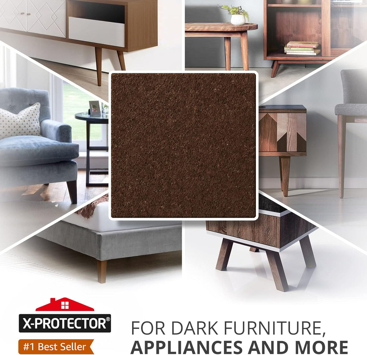 24 Heavy-Duty Felt Furniture Pads 1.5” 1/4” Thick X-Protector! Square Felt Pads for Furniture Feet