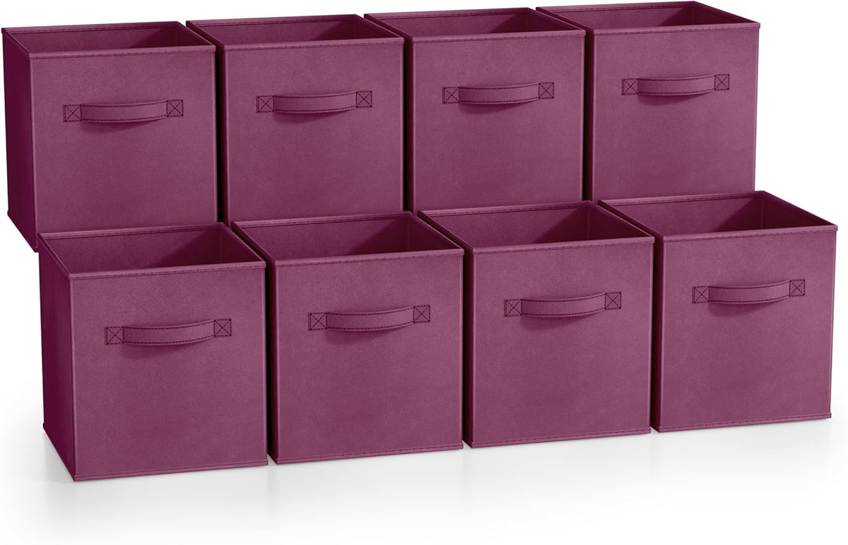 Sorbus Fabric Storage Cubes - 8 Foldable Storage Bins for Organizing Pantry, Cubbies, Toy Box