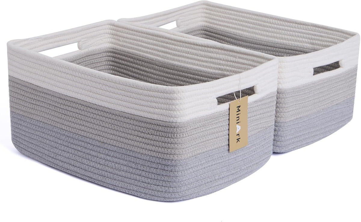 Large Storage Baskets for Shelves, Closet Organizers Bins for Clothes Blanket Towels, Baby Nursery