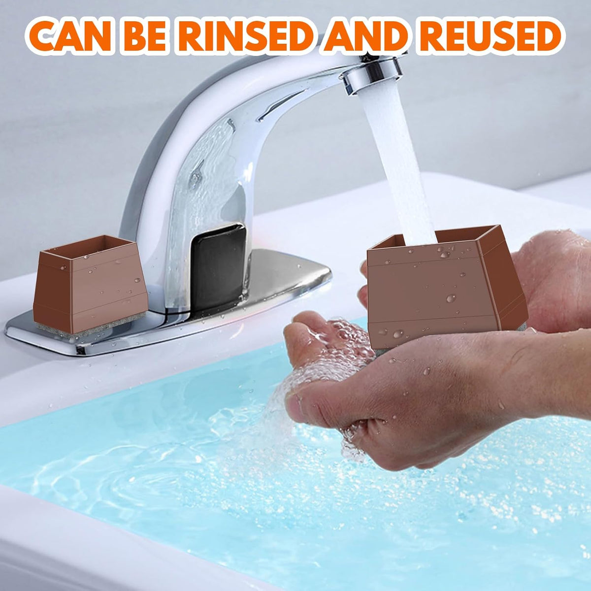 Rectangle Chair Leg Protectors for Hardwood Floors,16 PCS Silicone Covers to Protect Wood Tile