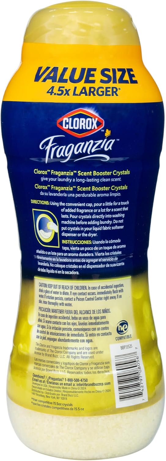 Clorox Fraganzia Laundry Scent Booster Crystals in Citrus Blossom Scent - Scented In-Wash Freshener