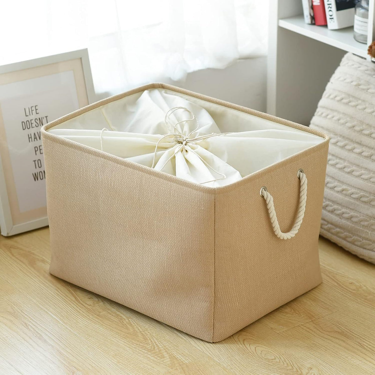 TheWarmHome Storage Bin for Shevles - Extra Jumbo 3Pack 20.5L×15.7W×13.8H inch Organization and
