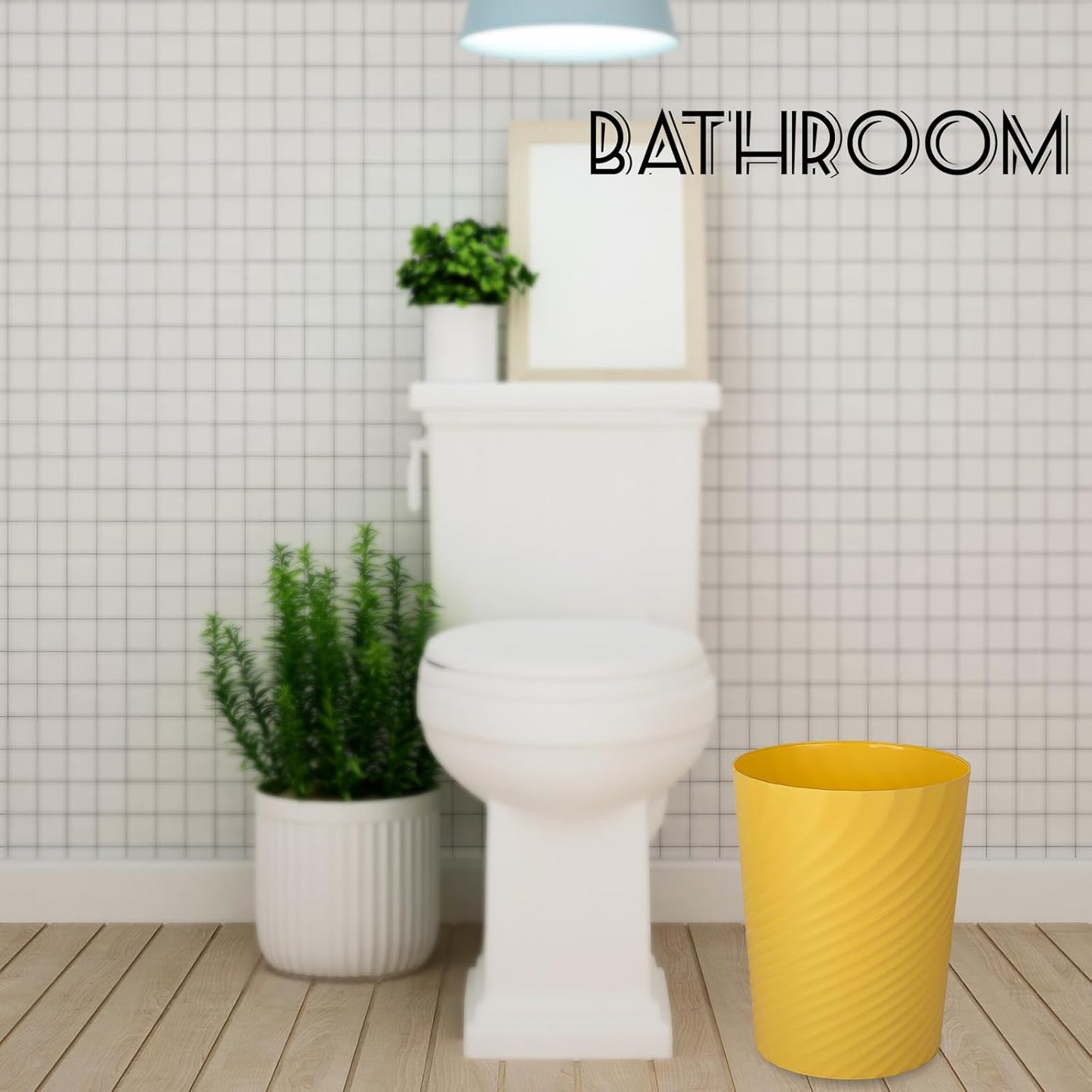 UUJOLY Plastic Small Trash Can Wastebasket, Garbage Container Basket for Bathrooms, Laundry Room